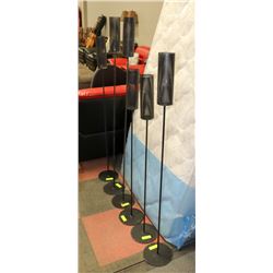 SET OF 6 BLACK METAL LED OR CANDLE