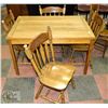 Image 1 : OAK TABLE WITH EXTENSION LEAVES AND FOUR CHAIRS