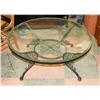 Image 1 : ROUND METAL AND GLASS COFFEE TABLE 40" DIAMETER X
