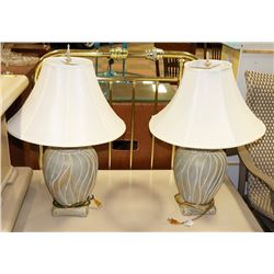 PAIR OF VINTAGE ESTATE CERAMIC LAMPS.