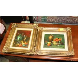 PAIR OF ESTATE FRAMED OIL ON CANVAS.