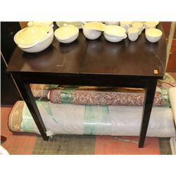 BUTTERFLY LEAF BLACK KITCHEN TABLE.