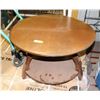 Image 1 : SOLID WOOD ROUND COFFEE TABLE 28.5" DIA X17" H.