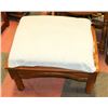 Image 1 : SOLID WOOD PADDED STOOL.