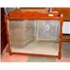 Image 1 : SOLID WOOD WALL HANGING MIRROR, 32"X36".