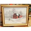 Image 1 : MARGRET GOODWIN FRAMED CABIN PAINTING.