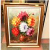 Image 1 : ESTATE FRAMED FLORAL OIL ON CANVAS.