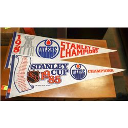 PAIR OF OILERS 1984-1985 STANLEY CUP CHAMPIONS