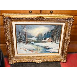 ESTATE ORNATE FRAMED PAINTING.