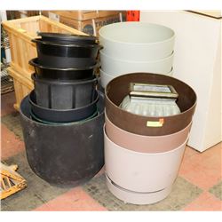 LOT OF 20 ASSORTED OUTDOOR PLANT POTS