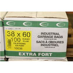 CASE OF 100 38"X60" CLEAR EXTRA STRONG GARBAGE