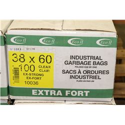 CASE OF 100 38"X60" CLEAR EXTRA STRONG GARBAGE