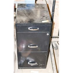 BLACK 3-DRAWER LOCKABLE FILE CABINET