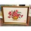 Image 1 : FLORAL NEEDLEPOINT FRAMED PICTURE.