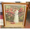 Image 1 : ROSE GARDEN BY TOM BROWNING FRAMED OIL PAINTING.