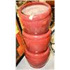 LOT OF 3 RED PLANTERS.