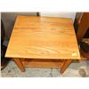 SOLID OAK END TABLE 26"X22"X22".