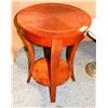 WOOD TONE ROUND END TABLE, 19" DIA X 24.5"H.