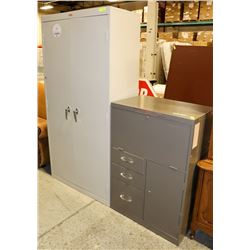 LOT OF 2 ASSORTED OFFICE CABINETS.