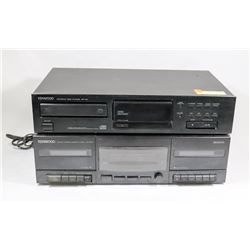 KENWOOD CD PLAYER AND DOUBLE CASSETTE DECK