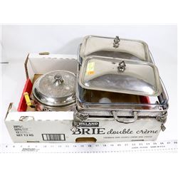 LOT OF 2 LIDDED STERLING SILVER SERVING DISHES