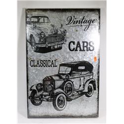 VINTAGE METAL CAR SIGN.