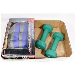 2 PAIRS OF WEIGHTS INCLUDES ANKLE, WRIST & 5LBS