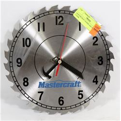 MASTERCRAFT SAWBLADE WALL CLOCK