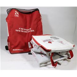MOLSON CANADIAN BACKPACK AND CAN CHILL BAG