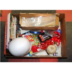 BOX OF ARTS & CRAFTS SUPPLIES - GENERAL,