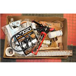 LARGE FLAT W/CARPENTER'S TOOLS INCL.