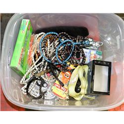 CLEAR BIN W/LID FULL OF NEW AUTOMOTIVE