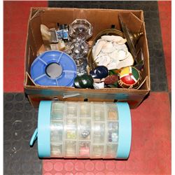 BOX OF MISC. INCLUDING BEAD CABINETS