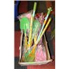 Image 1 : LOT OF ASSORTED KIDS RAKES AND SHOVELS