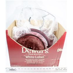 PURPLE GLASS CASSEROLE DISH W/ LID AND STAND