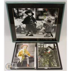 LOT OF 3 CHILDREN PHOTO PRINTS