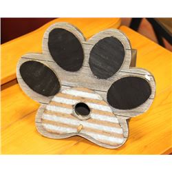 NEW MEDIUM SIZED WOOD LIKE DOG PAW PRINT