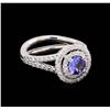 Image 1 : 14KT White Gold 1.24 ctw Tanzanite and Diamond Ring