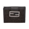 Image 2 : Fendi Black Zucca Canvas Leather Trim Small Wallet