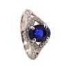 Image 4 : 2.84 ctw Sapphire and Diamond Ring - 18KT White Gold