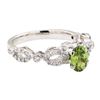 1.24 ctw Demantoid Garnet And Diamond Ring - 14KT White Gold