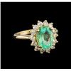 2.65 ctw Emerald and Diamond Ring - 14KT Yellow Gold