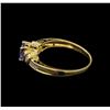 Image 3 : 14KT Yellow Gold 0.62 ctw Tanzanite and Diamond Ring