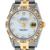 Image 1 : Rolex Mens 2 Tone 14K Lugs MOP Diamond Pyramid Diamond 36MM Datejust