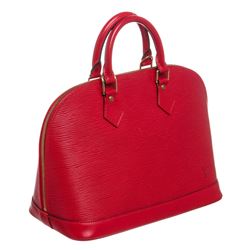 Louis Vuitton Red Epi Leather Alma Handbag Bag