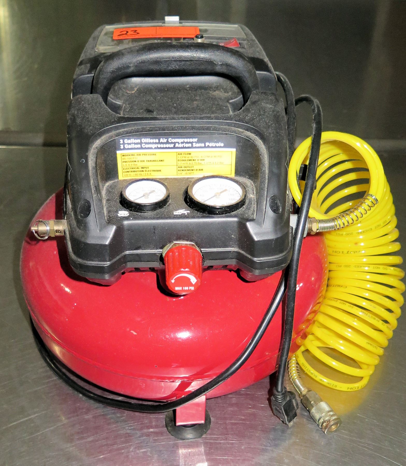 Central Pneumatic Model 95275 Air Compressor w/ Air Hose