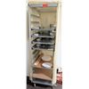 Image 1 : Tall Rolling Sheet Pan Mobile Pan Cooling Rack Shelf w/ 6 Pans & Misc 21"W x 25"D x 71"H
