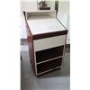 Image 3 : Brown Wooden Podium w/ White Laminate Interior & 2 Storage Shelves Below 25"W x 23"D x 48.5"H