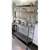Image 1 : Large Metal Chrome Adjustable Kitchen Shelf Unit on Wheels 48"L x 18'W x 76"H