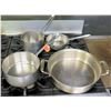 Image 1 : Qty 4 Misc Pots & Pans - Sauté Pan, Frying Pan, Sauce Pan, etc
